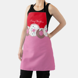 Delantal Donas De Navidad Purpurina Panadería Feliz Navida