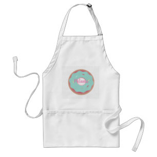 Delantal Donas Ombre Teal Bakery Nombre Personalizado
