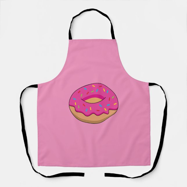 Delantal Donut de fresa con Personalizado Sprinkles (Anverso)