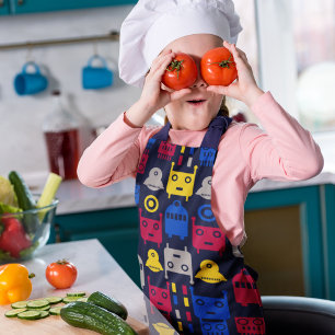 Delantal Doodle Alien Spaceship y Patrón Robot