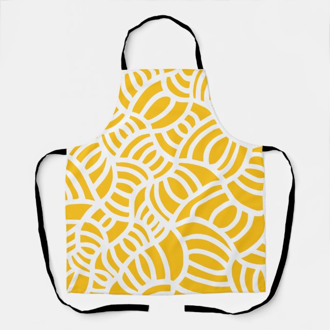 Delantal Doodle amarillo y blanco (Anverso)