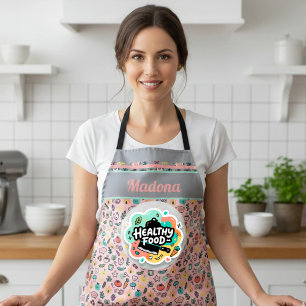 Delantal Doodle Cuchillo de Cocina para Comida Saludable Pe