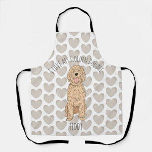 Delantal Doodle de Oro Personalizado con Patrón Caprichoso
