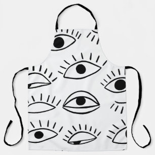 Delantal Doodle eye, patrón creativo sin costuras.