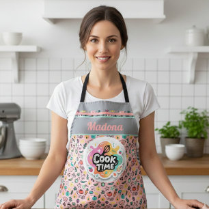 Delantal Doodle Tiempo de Cocina Batidor Sticker Pastel