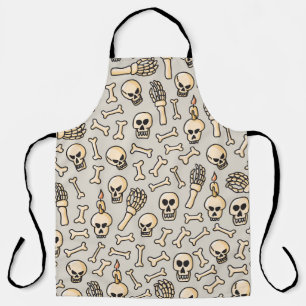 Delantal Doodles de esqueleto: Patrón textil de época.