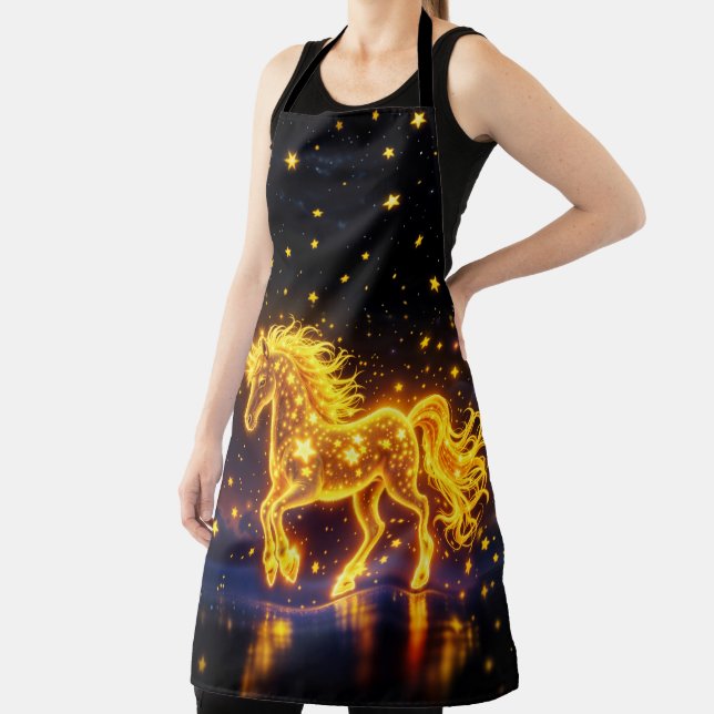 Delantal Dorado lindo unicornio brillan adorable neón mágic (in situ)