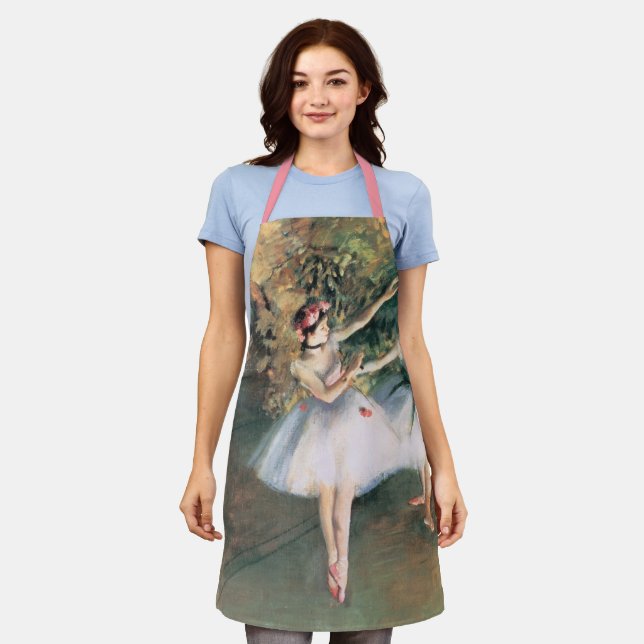 Delantal Dos bailarinas en escena de Edgar Degas, arte vint (Gastado)