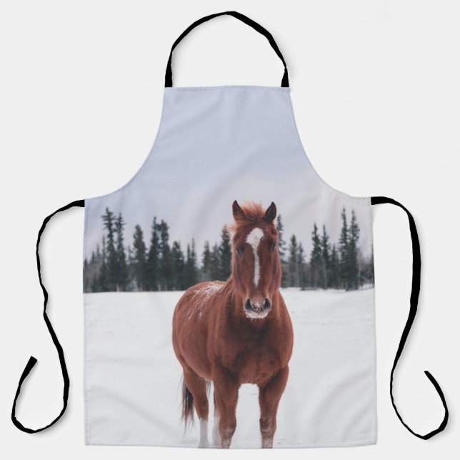 DELANTAL DOS CABALLOS EN NIEVE (Anverso)