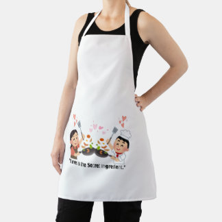 Delantal Dos Chefs Cocinando Apron - Retro Minimalista vint