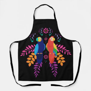 Delantal Dos coloridas cocinas, una azul y una naranja