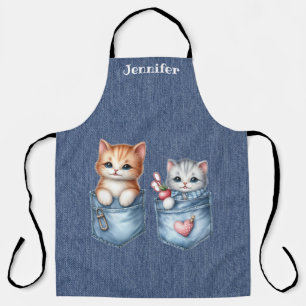 Delantal Dos gatitos dulces para imprimir en todo el mundo