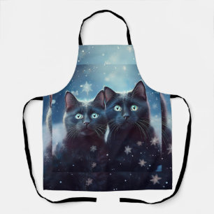 Delantal Dos gatos negros que se nivelan