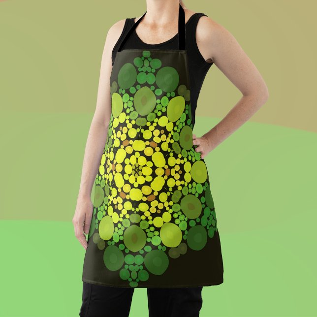 Delantal Dot Mandala Flor Amarillo y Verde (Subido por el creador)