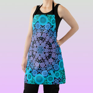 Delantal Dot Mandala Flor Azul Verde y Púrpura