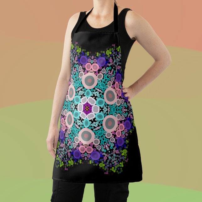 Delantal Dot Mandala Flor Azul Verde y rosa (Subido por el creador)