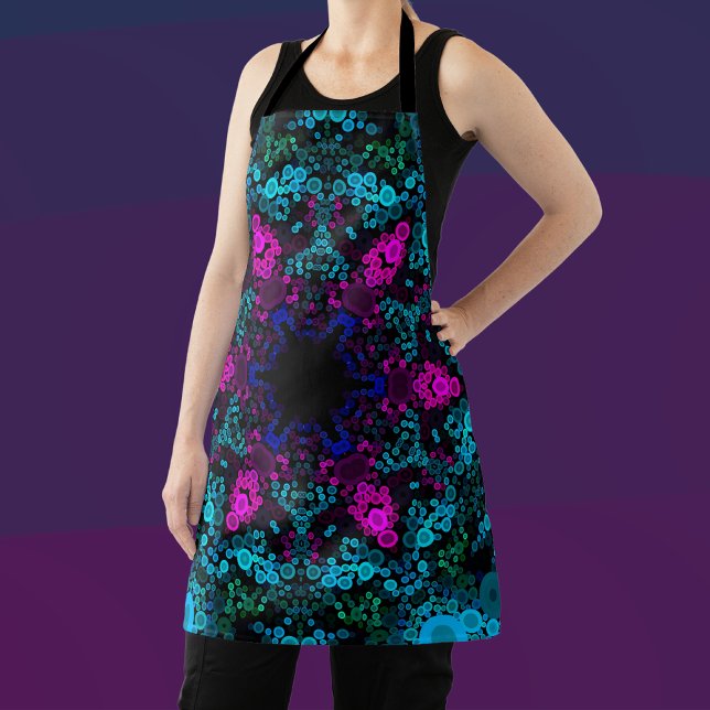 Delantal Dot Mandala Flor Azul Verde y rosa (Subido por el creador)