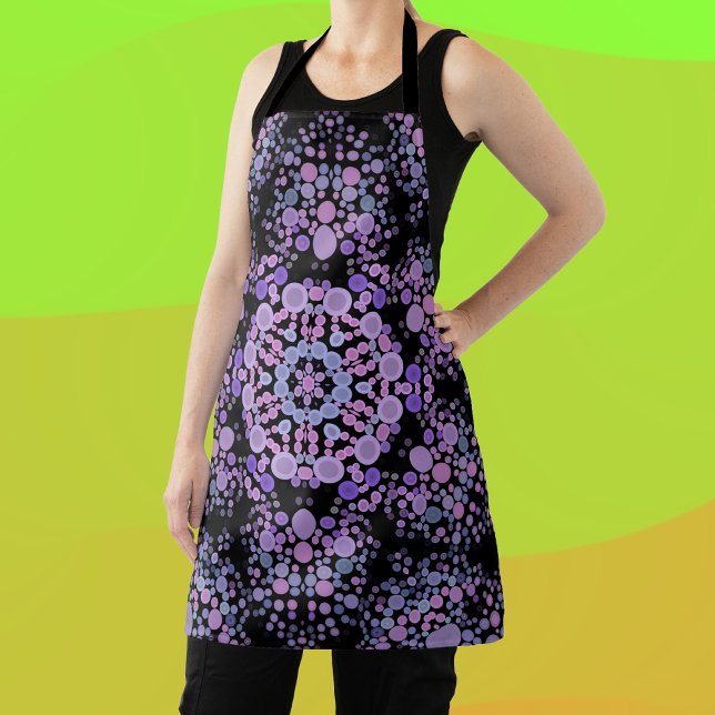 Delantal Dot Mandala Flor rosa y morado (Subido por el creador)