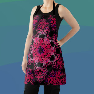 Delantal Dot Mandala Flor rosa y morado