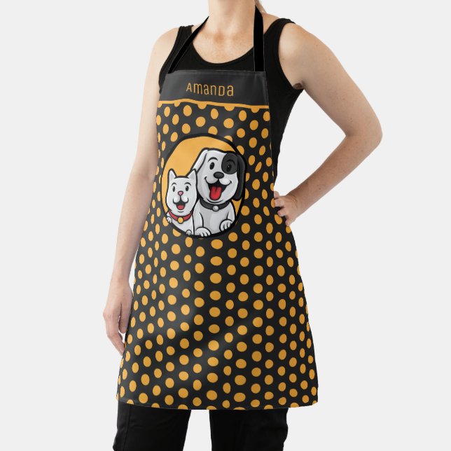 Delantal Dots Cat Dog Apron (in situ)