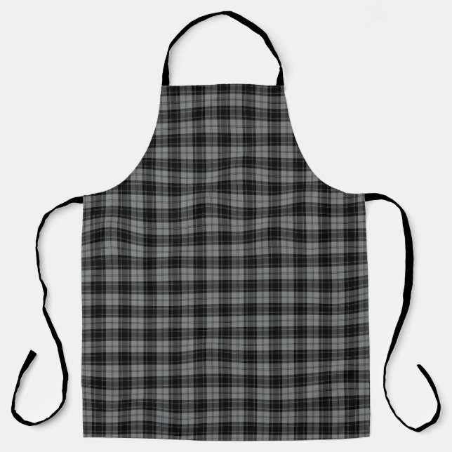 Delantal Douglas tartan negro (Anverso)