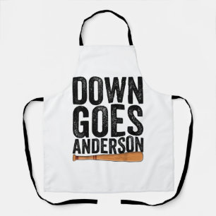 Delantal DOWN GOES ANDERSON FUNNY BASEBALL regalo ANDERSON