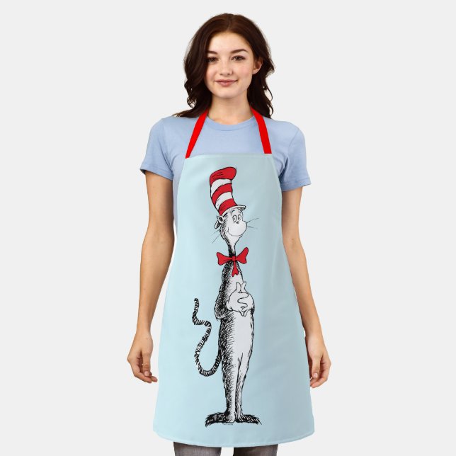 Delantal Dr. Seuss el gato con sombrero de pie (Gastado)