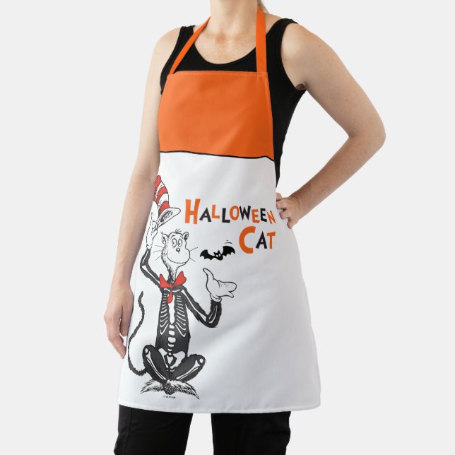 Delantal Dr. Seuss | Gato con Sombrero de Halloween (in situ)