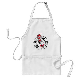 Delantal Dr. Seuss   Gato en el arte redondo Gorra