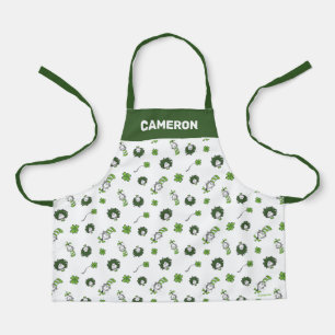 Delantal Dr. Seuss   Gato en el patrón de Gorra