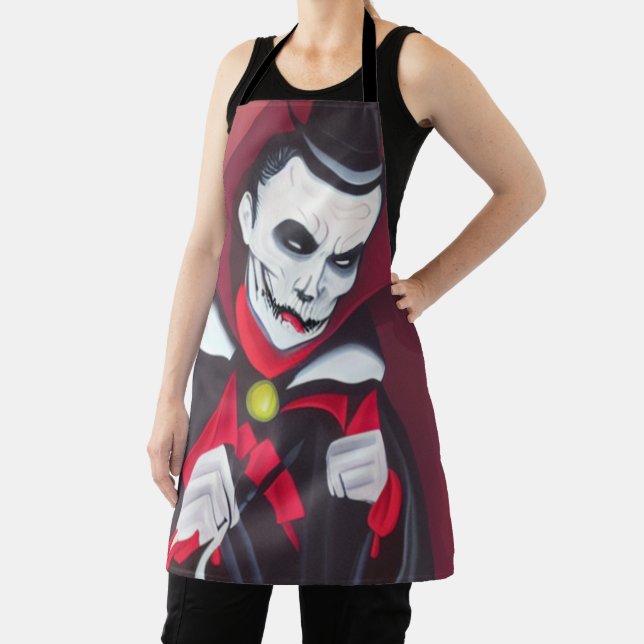 Delantal Drácula de Halloween (in situ)