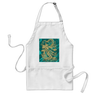 Delantal Dragón de oro Grabado en relieve en la impresión d