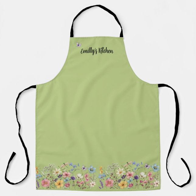 Delantal Dragón y mariposa de limón verde (Anverso)