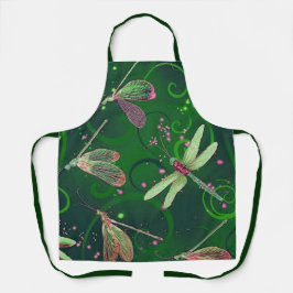Delantal Dragonflies Green