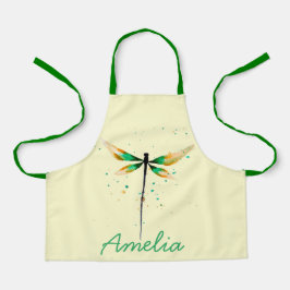 Delantal Dragonfly lindo diseño de acuarela