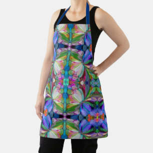 Delantal Dragonfly Wildflower Garden Abstract Floral