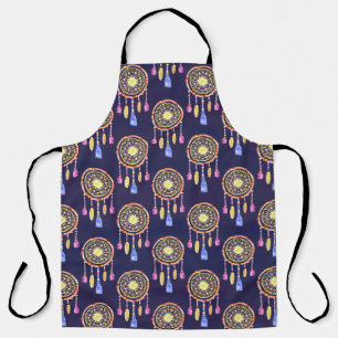 Delantal Dreamcatchers Fethers Watercolor Seamless Textura
