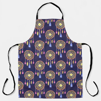 Delantal Dreamcatchers Fethers Watercolor Seamless Textura