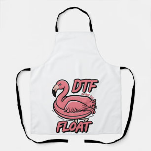 Delantal Dtf hacia abajo, el gracioso pájaro de Flammingo d