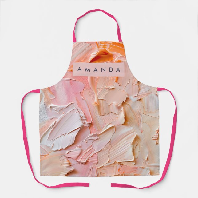 Delantal Ducha Cremosa Personalizada con Toque de Melocotón (Anverso)