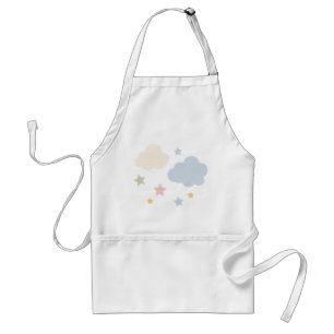 Delantal Ducha de Bebé de Nubes y Estrellas Pastel