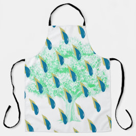 Delantal Duchas de lluvia azules y amarillas apagadas