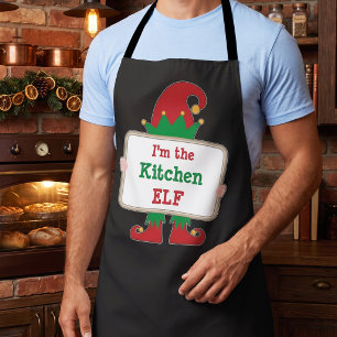 Delantal Duende De Cocina Divertido Navidad Fiesta