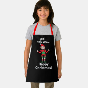 Delantal Duende de Navidad ¿Puedo Ayudarte? Feliz Duende de