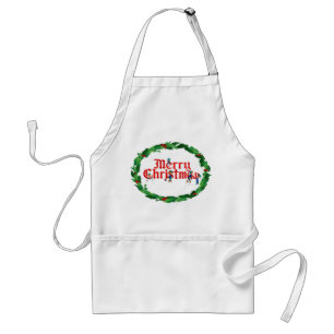 Delantal DUENDES y ACEBO de las FELICES NAVIDAD de SHARON