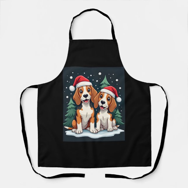 Delantal Dueño de perro de Beagle Navidades Navidad Navidad (Anverso)