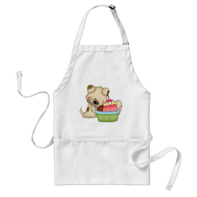 Delantal dulce de la invitación del perrito de la (Frente)