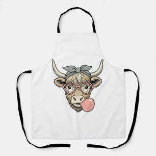 Delantal Dulce diseño vectorial vintage de chicle de vaca d