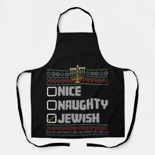 Delantal Dulce Malvado Santa Judío Feo Navidad Hanukkah