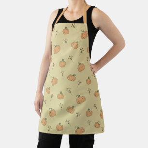Delantal Dulce patrón de calabaza y follaje de otoño